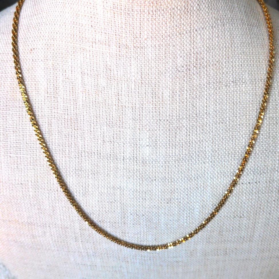 Gold Over Sterling Silver Chain, New, 4mm, 20
